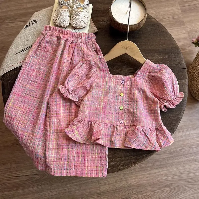 Summer New Baby Girls Clothes Sets Outfits Kids Clothes Vest +Pants Children Clothing Set Fashion 3 4 5 6 7 8 9 10 11 12 Years