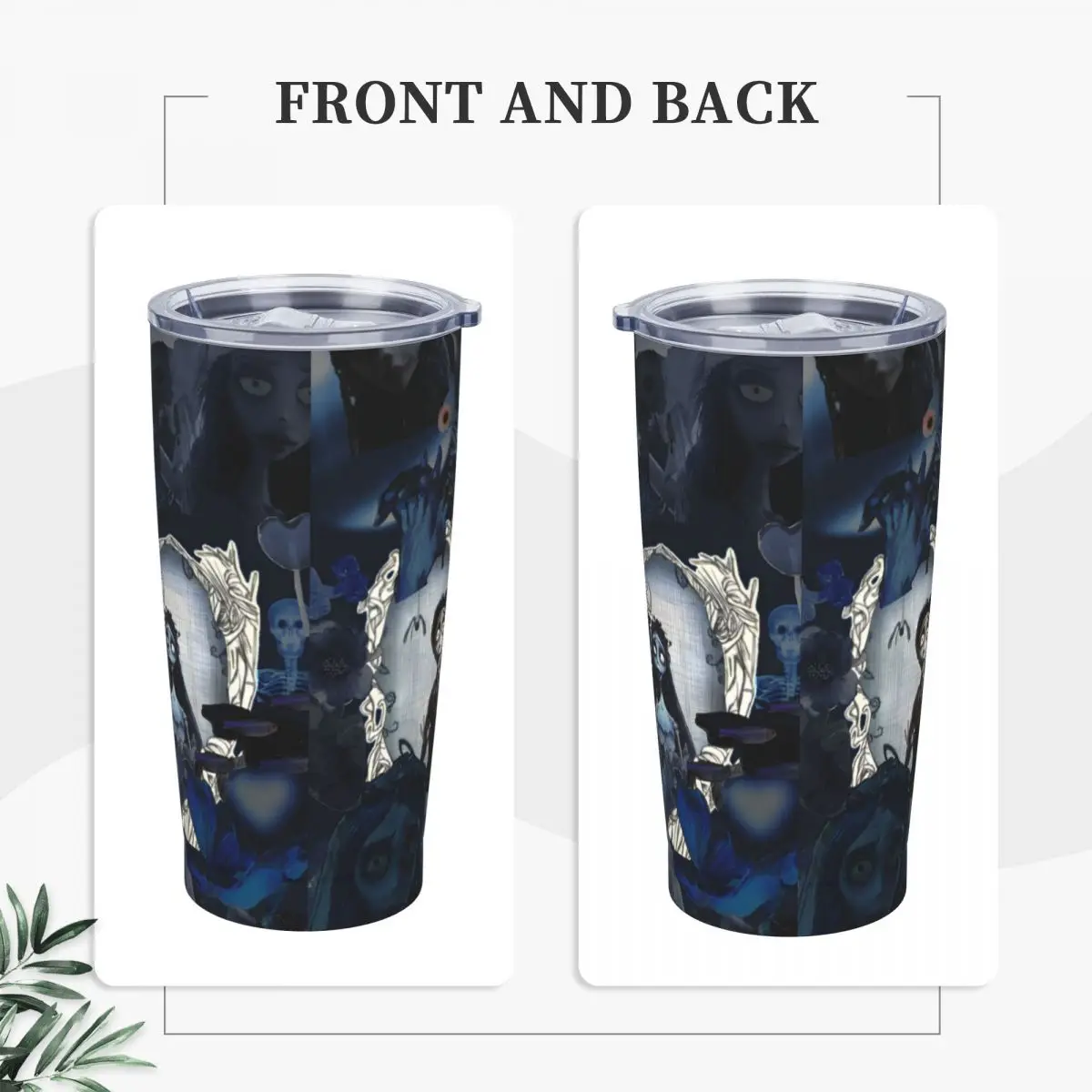 Horror Corpse Bride Halloween Movies Tumbler Vacuum Insulated Coffee Cups Vacuum Flask Office Home Mug Water Bottle 20oz