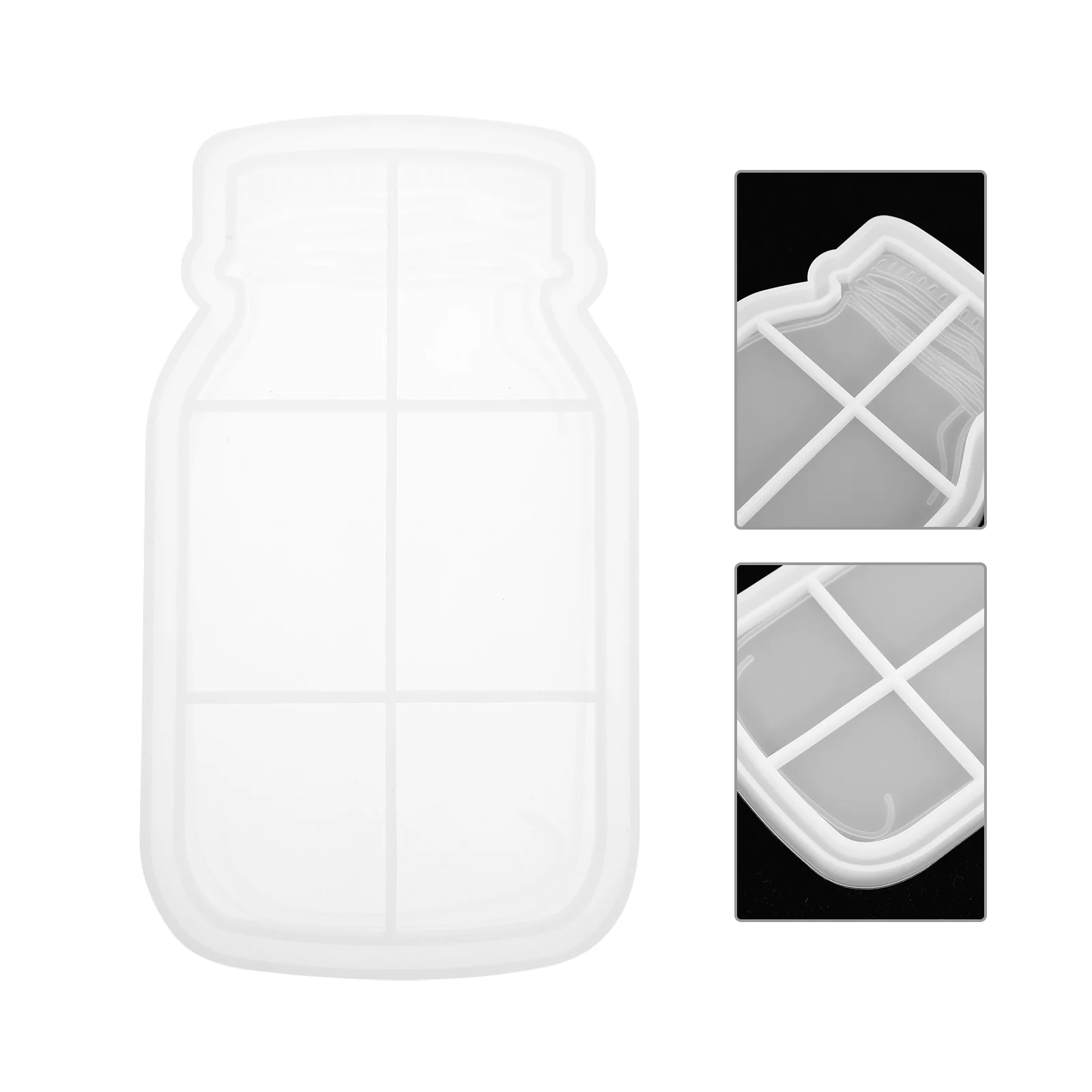 Clear Round Stickers Mason Jar Mold Tray Bottle Shape Silicone Holder DIY