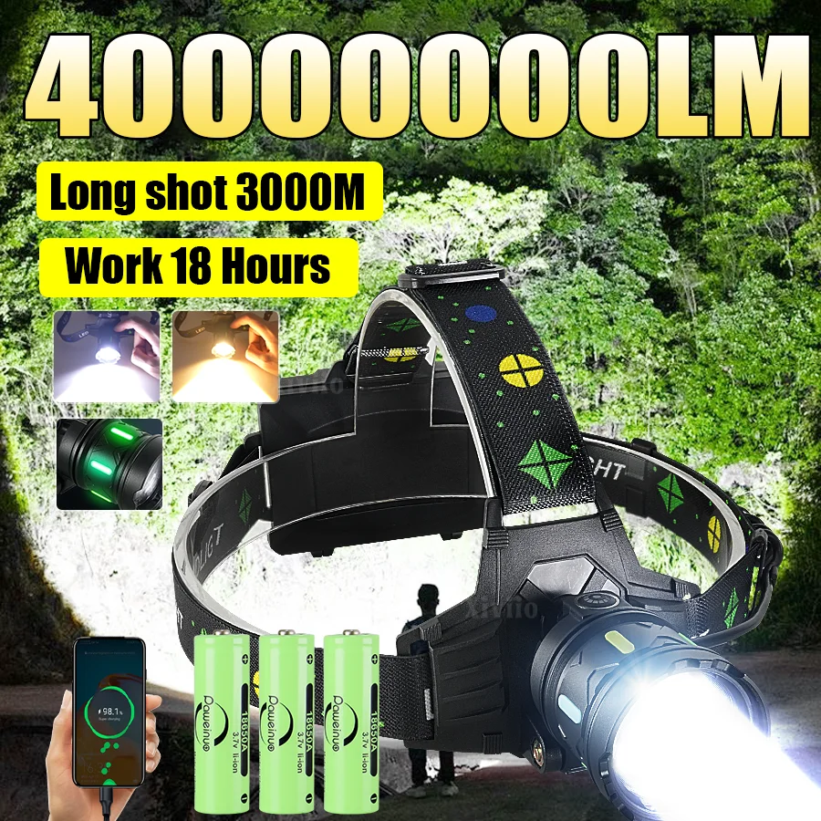 2025-新最強ヘッドランプ白-黄色光-led-ヘッドライト-18650-4000-メートル超高輝度ヘッド懐中電灯釣りヘッドランタン