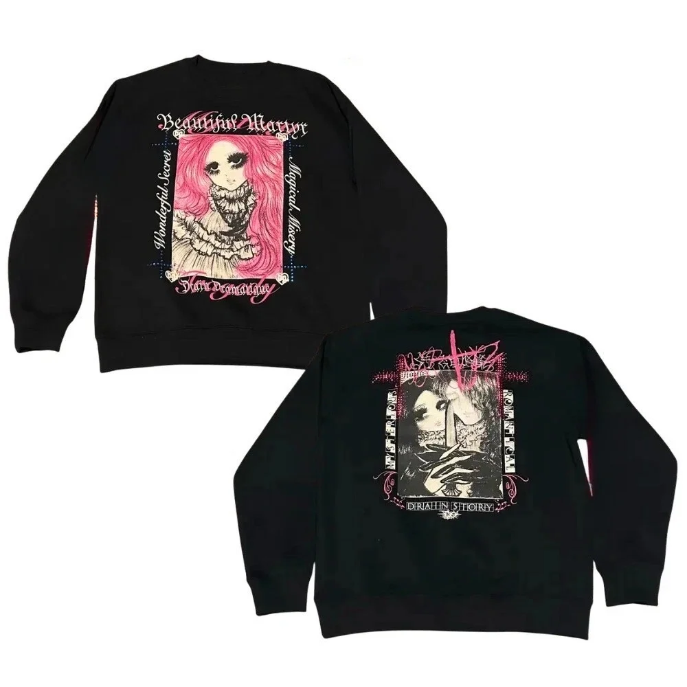 Drain Gang Bladee Martyr Tour Reprint Kapuzenpullover mit Rundhalsausschnitt