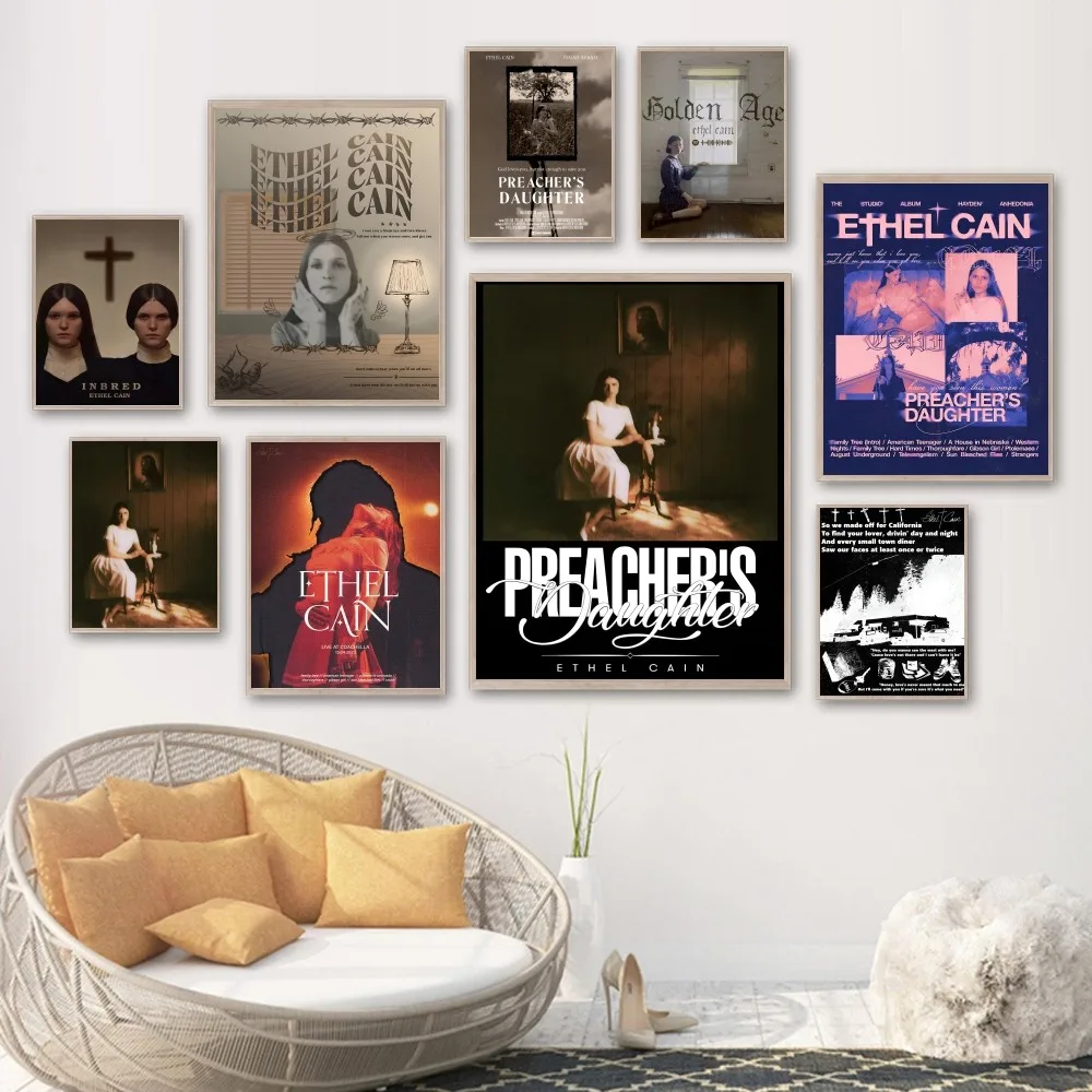 Singer Ethel-Cain Music Album Preacher's Daughter Golden Age Poster Wall Sticker Living Room Bedroom Mural Home Decor Painting