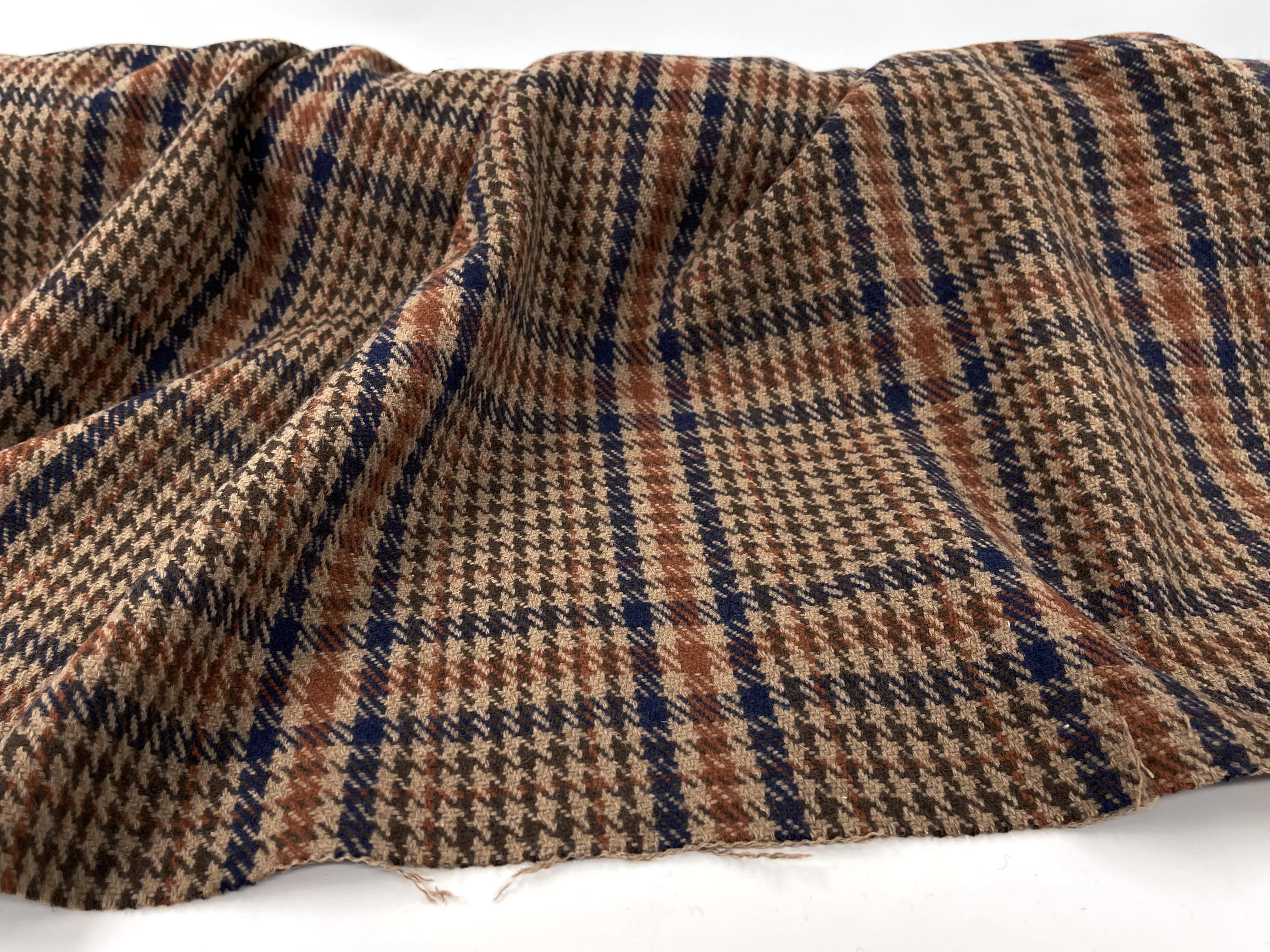 Thick Pattern with Brown Color Large Plaid Wool Woolen Cloth Coat Suit Coat Vest Fabric