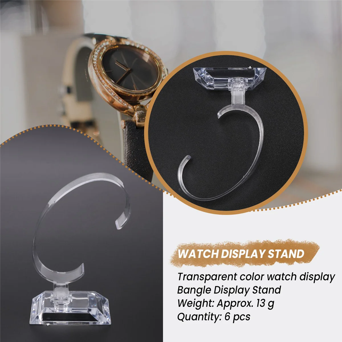 【اشتريها الآن!】 6 × حامل عرض وسوار من البلاستيك للمجوهرات