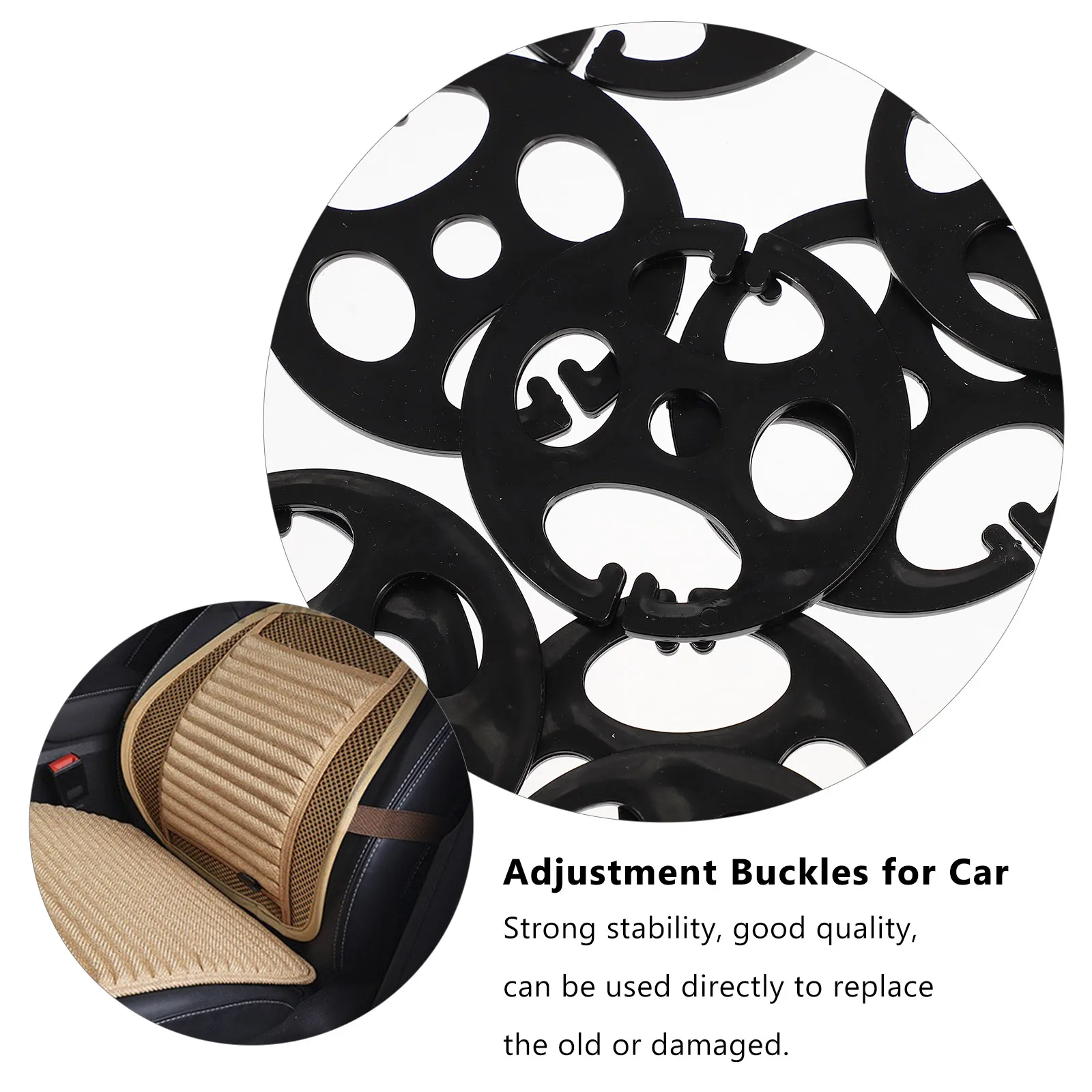 

100pcs Car Seat Cushion Round Flower Plate Buckles Elastic Band ABS Strap Adjustment Simple Home Sofa Chair Replacement