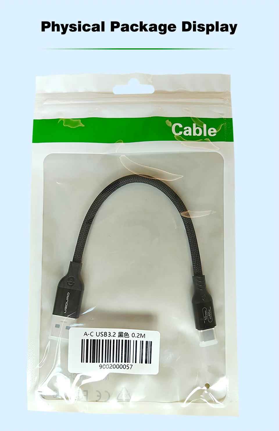 UGOURD USB 3.2 3.1 Gen2 10Gbps USB-A auf Typ-C Kabel USB-C Datenübertragungskabel 60W Schnellladekabel für USB-HUB SSD-Box – Detail 10