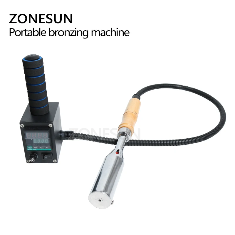 ZONESUN Handheld Leather Wood Paper LOGO PVC Hot Foil Stamping Creasing Embossing Machine Heat Press Machine Branding Iron