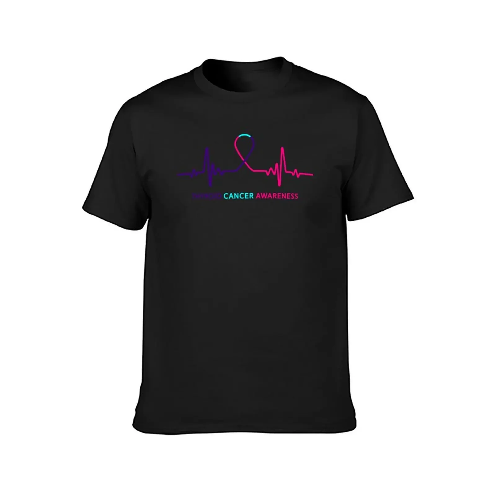 Thyroid Cancer Awareness Heartbeat T-Shirt basketball graphic tees man clothes funny t shirts men