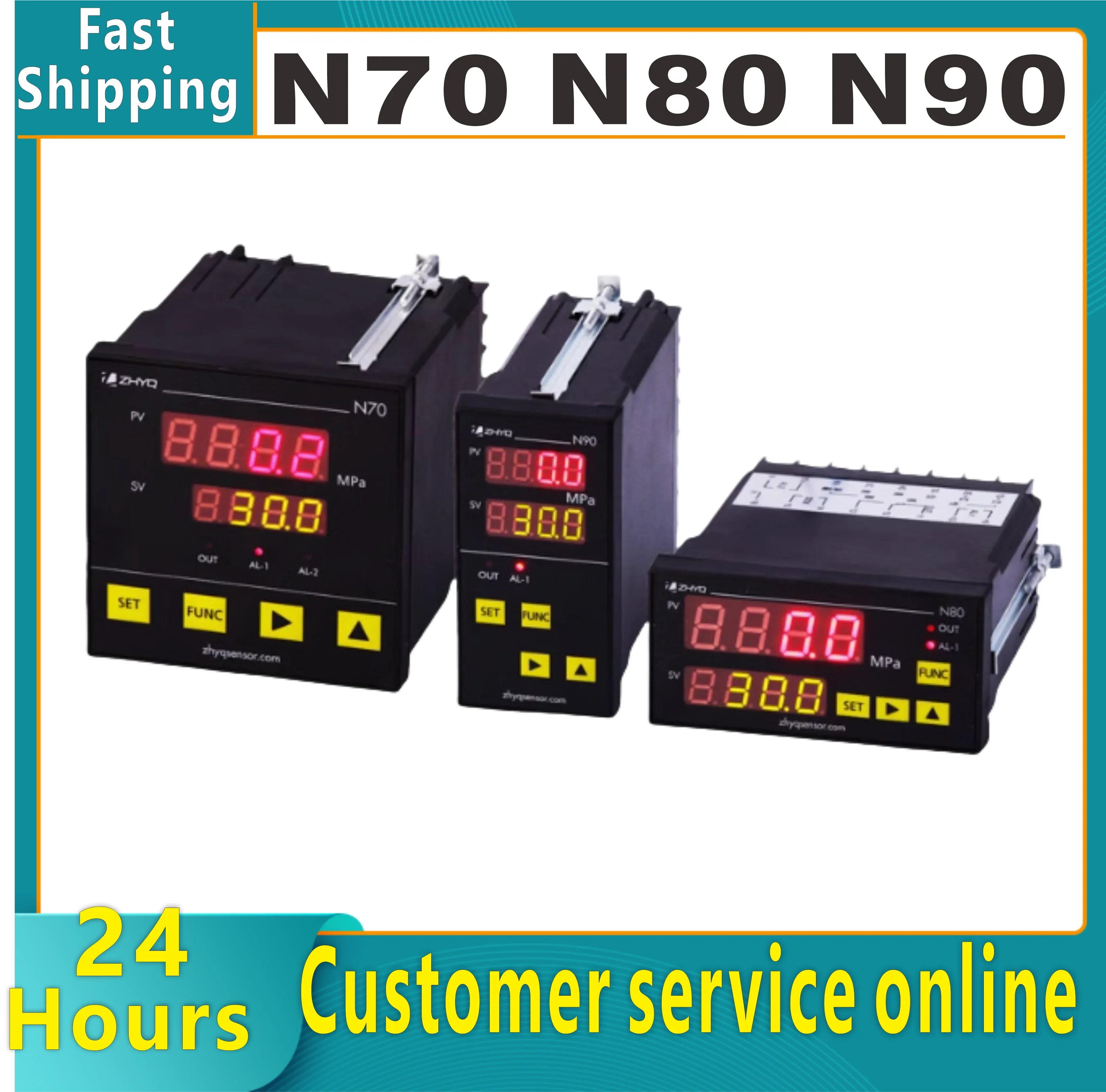 ZHYQ N70 N80 N90 220VAC output 2mV/V-50Mpa intelligent digital pressure controller pressure instrument pressure control switch