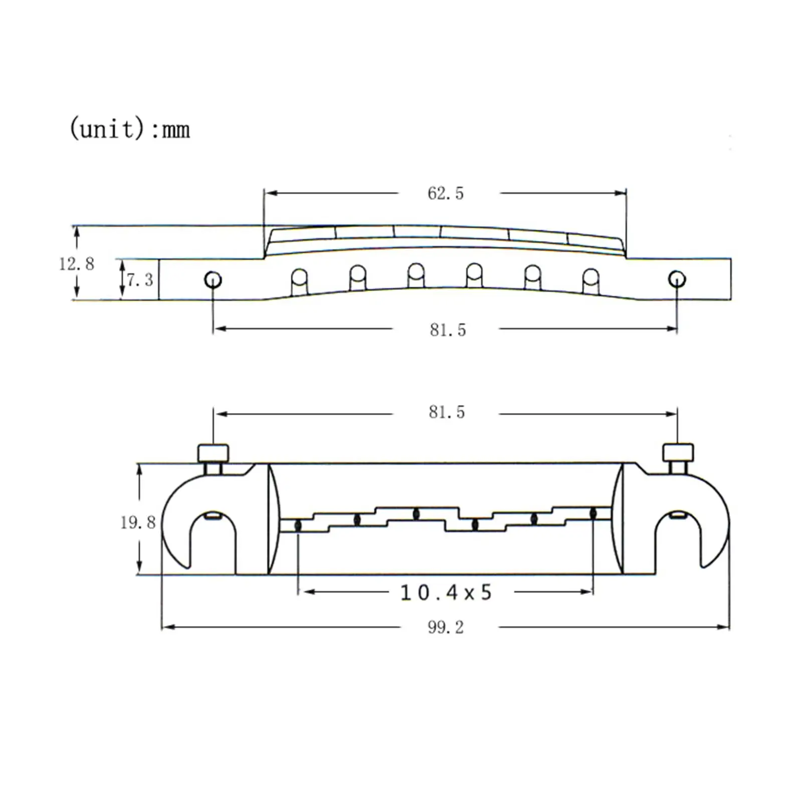 

Guitar Accessory Parts Wraparound Bridge Tailpiece Iron Zinc for LP Style Electric Guitar Replacement and Upgrade