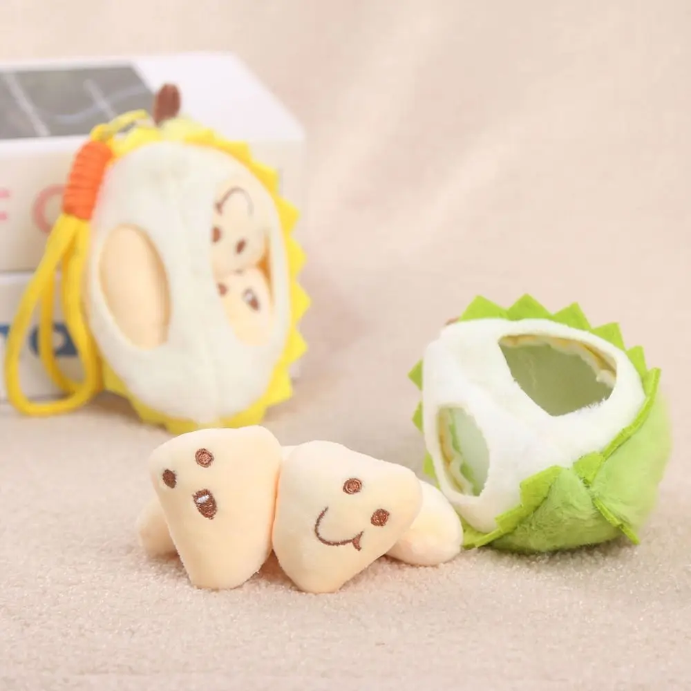 

PP Cotton Fruit Durian Pendant Detachable Simulation Durian Fruit Shape Soft Fluffy Fruit Durian Keyring Backpack Decoration