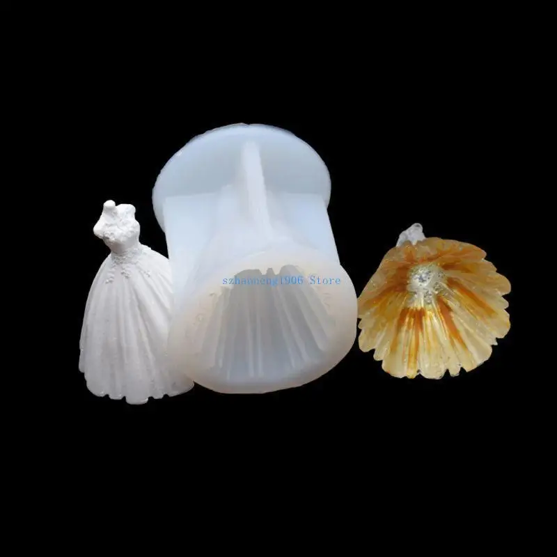 85LF الشوكولاته فندان قالب حلوى عيد الميلاد الأميرة فستان الراتنج قالب خبز الكعك