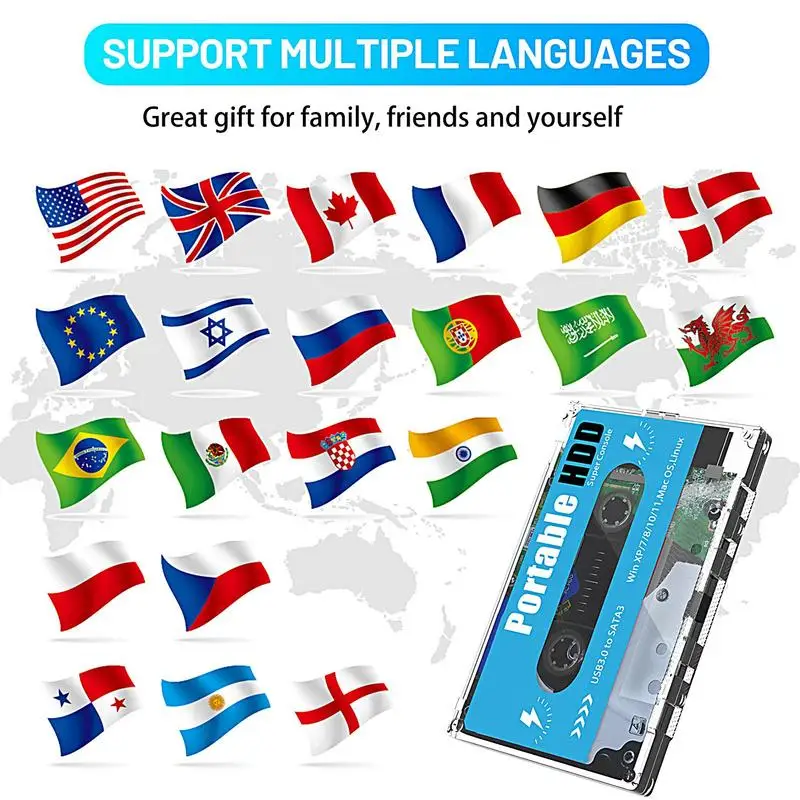 أقراص القرص الصلب الخارجية Super Console Batocera 500G المدمجة في 60000 ألعاب ريترو 70 محاكيات كلاسيكية للتلفزيون والكمبيوتر المحمول