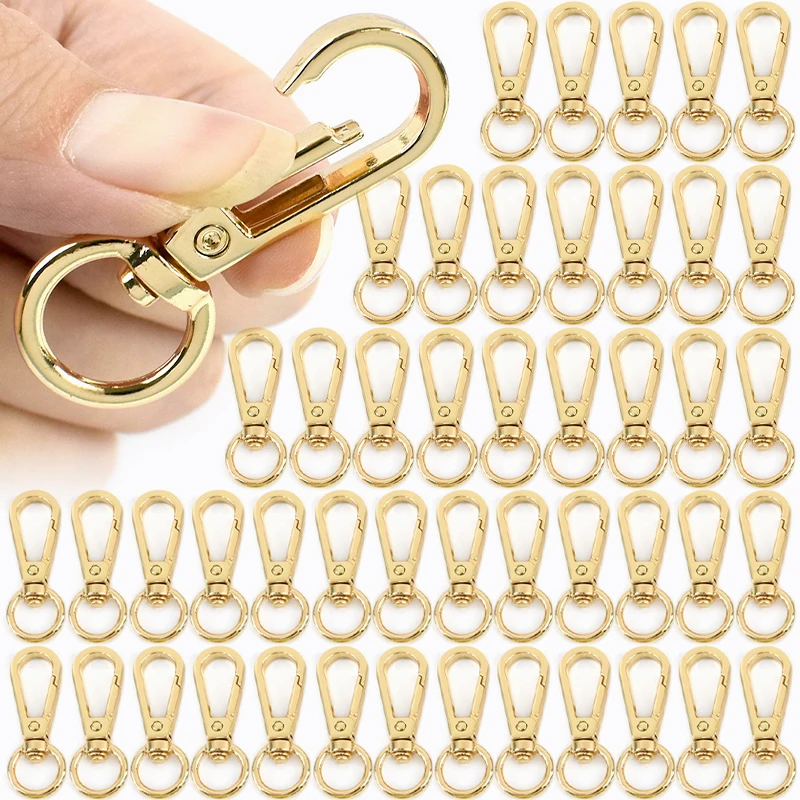 

20/50Pcs 13*50mm Metal Buckles for Bag Strap Swivel Lobster Clasp Handbag Snap Hook Keychain Connector Carabiner DIY Accessories