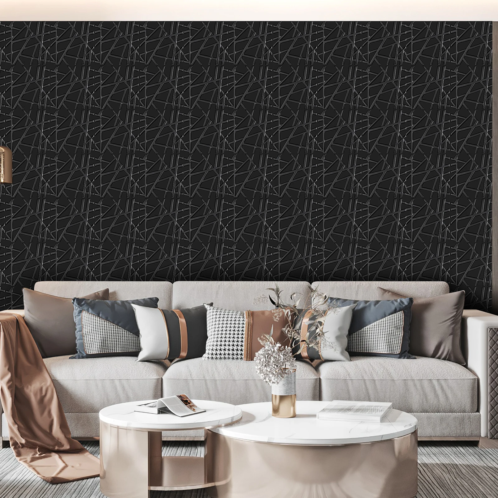 KUUJOJO 30 ชิ้น 3D พื้นผิวแผงสําหรับตกแต่งผนังในร่มเหมาะสําหรับห้องนั่งเล่น, ห้องโถง, ห้องนอน, โรงแรม, สํานักงาน