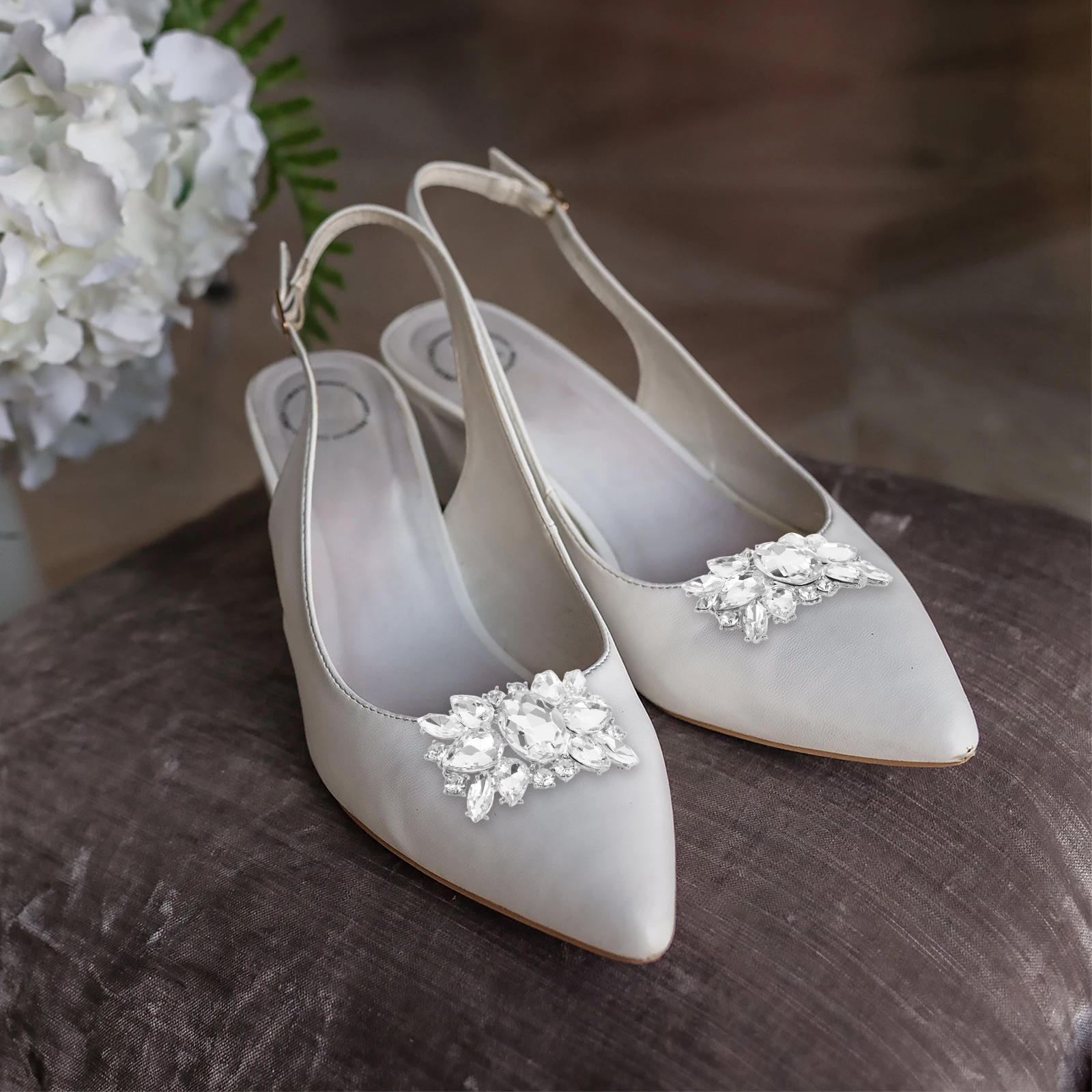 

1Pair Rhinestone Shoe Clips Removable Bridal Wedding Decorative High Heel Shoe Buckles Accessories Sparkling Charms