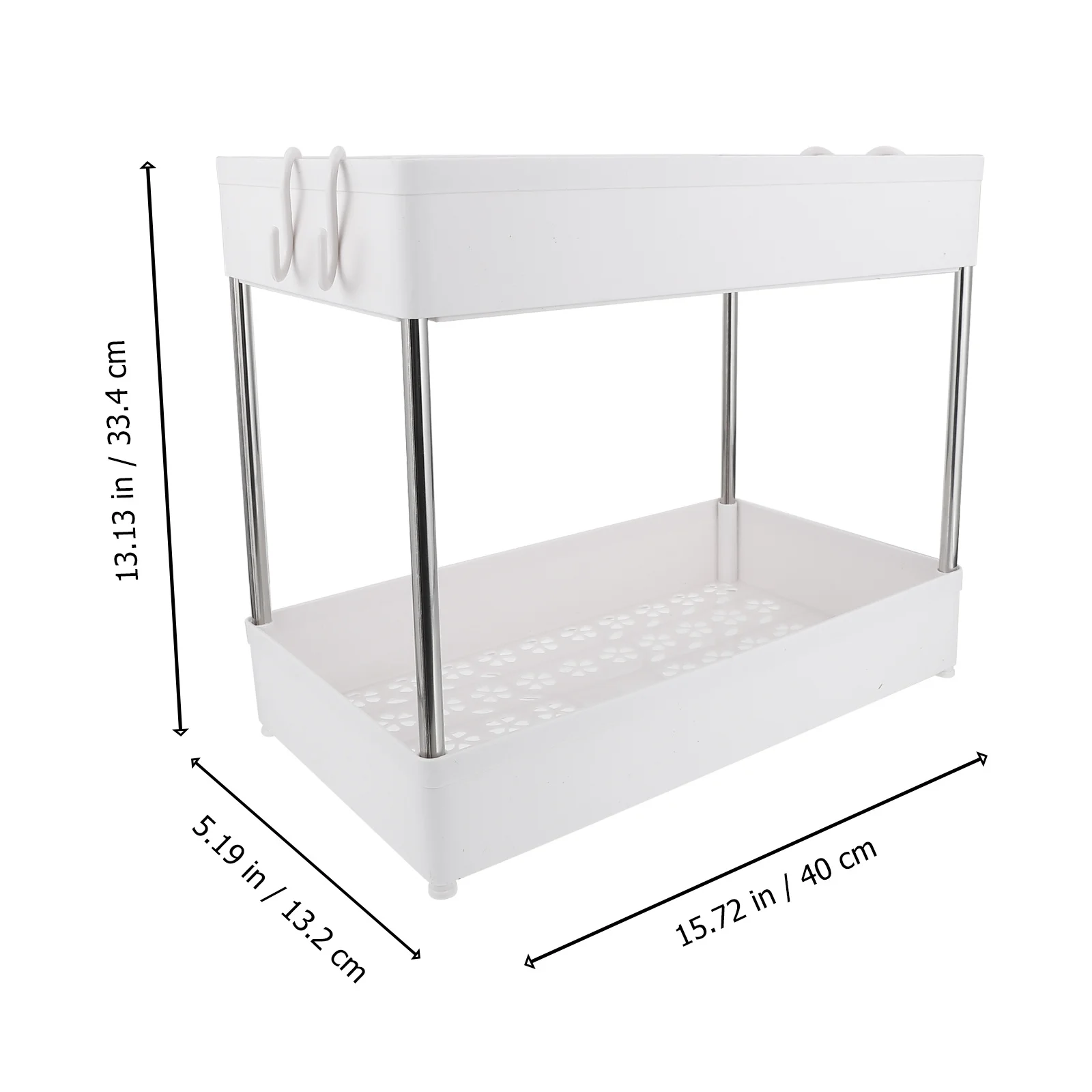 

1Set Stainless Steel Spice Bottle Rack Kitchen Organizing Holder Double Layers Floor-Standing Storage Rack for Seasoning Jars