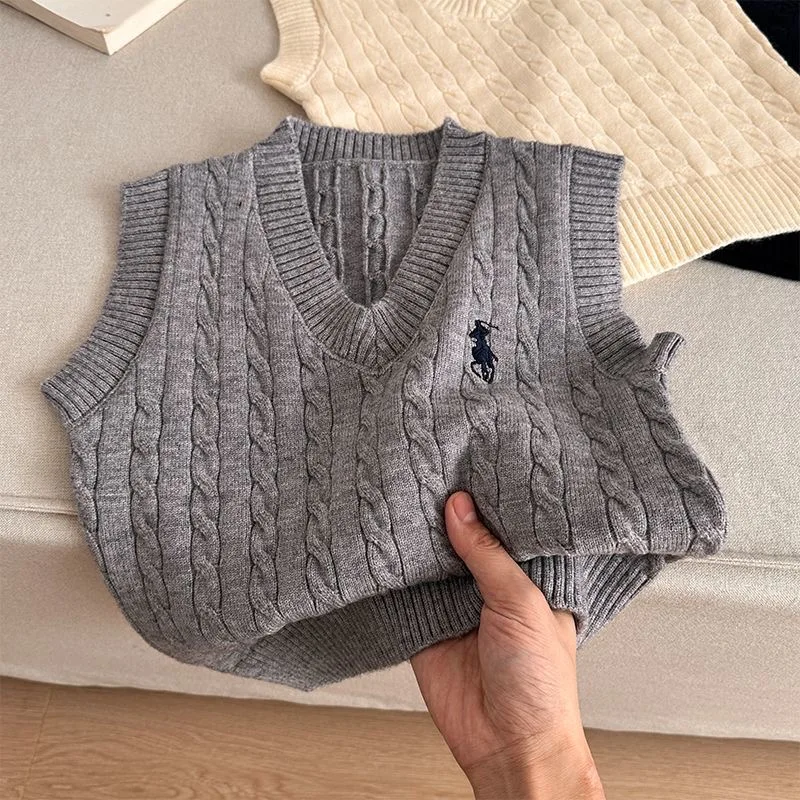 

Fall Winter Sweater Vest Women 2025 Korean Fashion V Neck Sleeveless Knitted Pullover Waistcoat Female Loose Spring Jumper