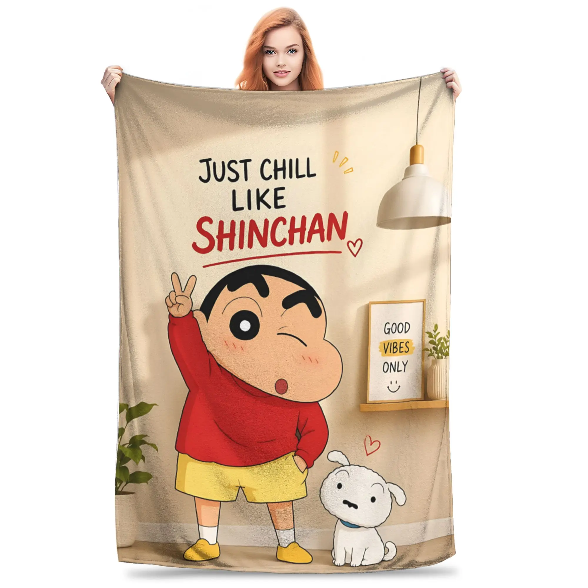 1PC Home Crayon Shin chan‌s Blanket Throw Blanket  Novelty Warm Blanket All Season Gift