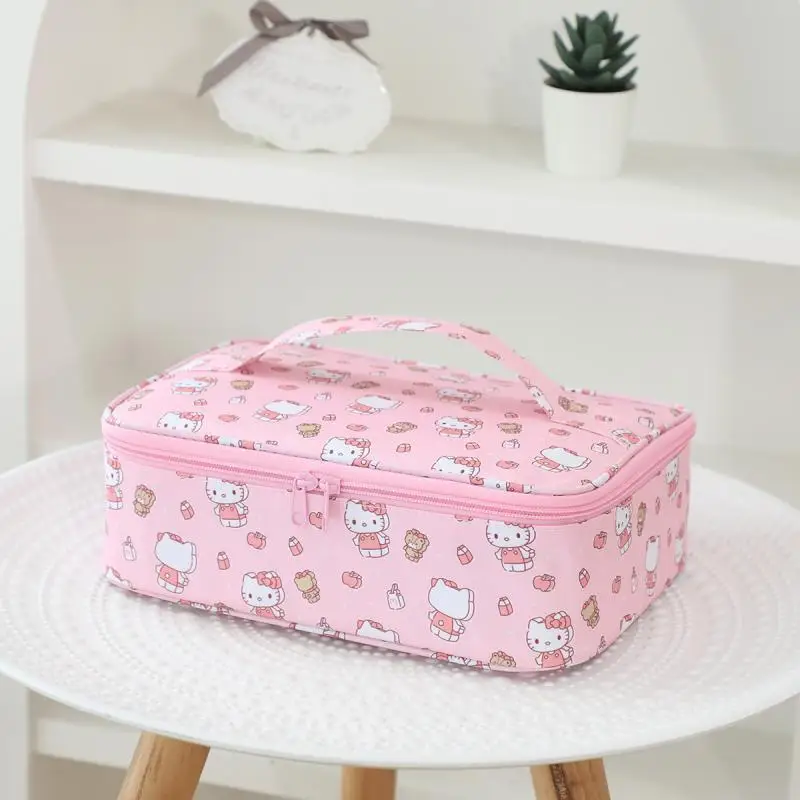 Kawaii Sanrio Hello Kitty Lunch Box Bag Kuromi My Melody Cinnamoroll Large Capacity Student Cute Waterproof Insulated Bento Bag