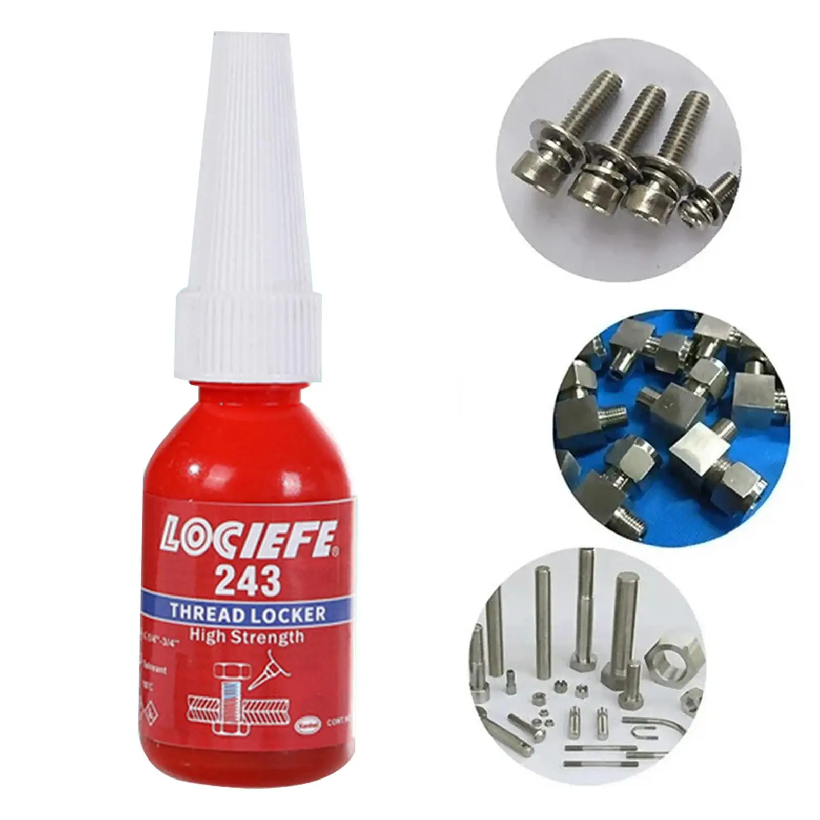 Threadlocker Removível Thread Tightening Agent, Thread Lock Compound Screw Agent, Fixadores de vedação apertados, Força média, 243