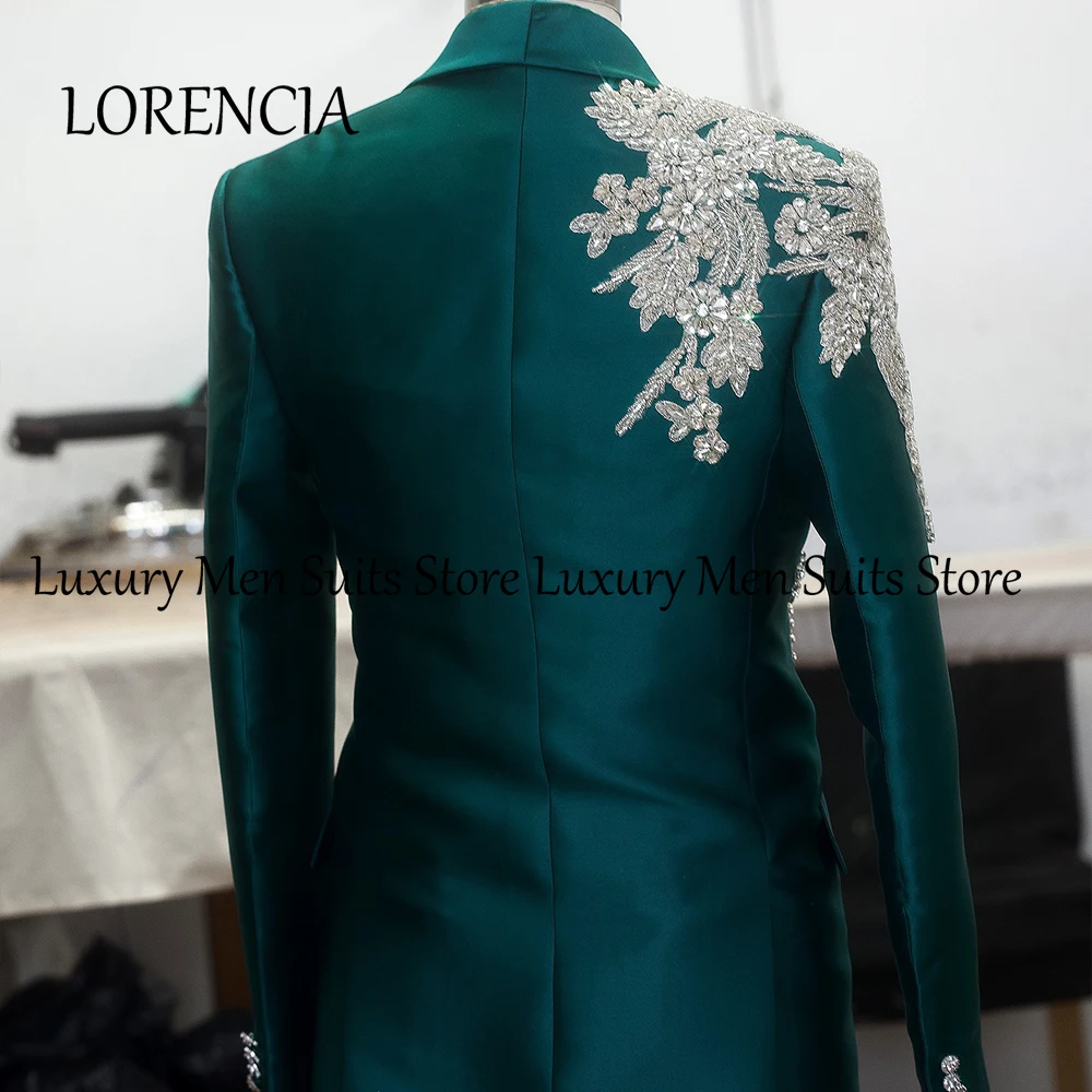 Glitter Diamond Suits for Men 2 Pieces Single Breasted Wedding Tuxedos Groom Wear Customized Blazer Pants costume homme luxe
