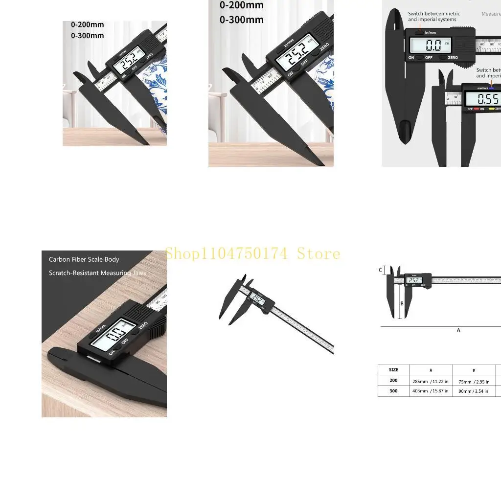 Electronic Scale Measure Large Extent 0 300mm Carbonfiber Body Ribbon Scale With Easy Battery Replacement Top Sale