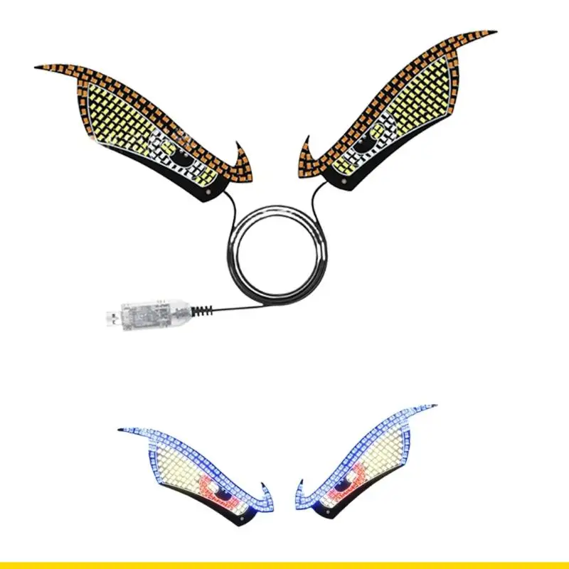 SZCH Multi Color Demons Eye LED Light For Vehicle Window USB Power Connection 1 Pair