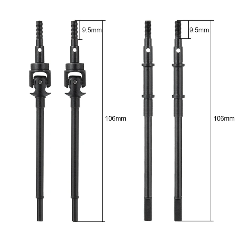 2 sztuki stalowych metalowych wałów napędowych CVD do Axial SCX10 II 90046 1/10 RC Crawler Car AR44 Axle Upgrade Parts