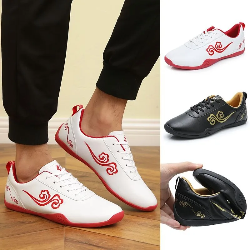 Sapatos de Tai Chi Respiráveis Específicos de Competição para Homens e Mulheres, Antiderrapante, Confortável, Artes Marciais, Couro Macio, Sapato Esportivo