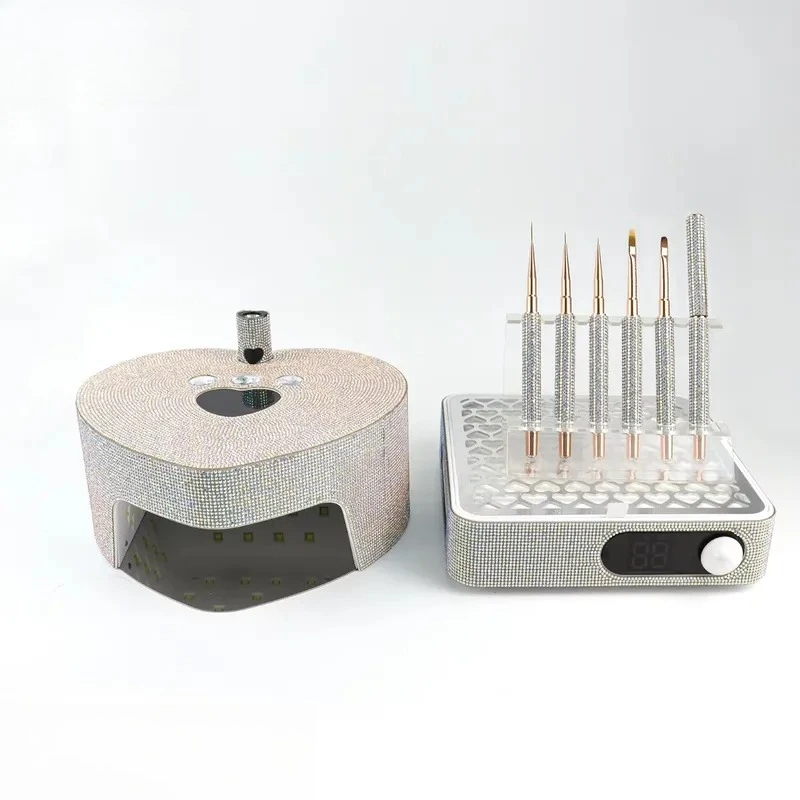 2026 Trend Rhinestone Nail Brush Set Multifunctional Professional Salon Large UV Light Nail Cleaner Vacuum