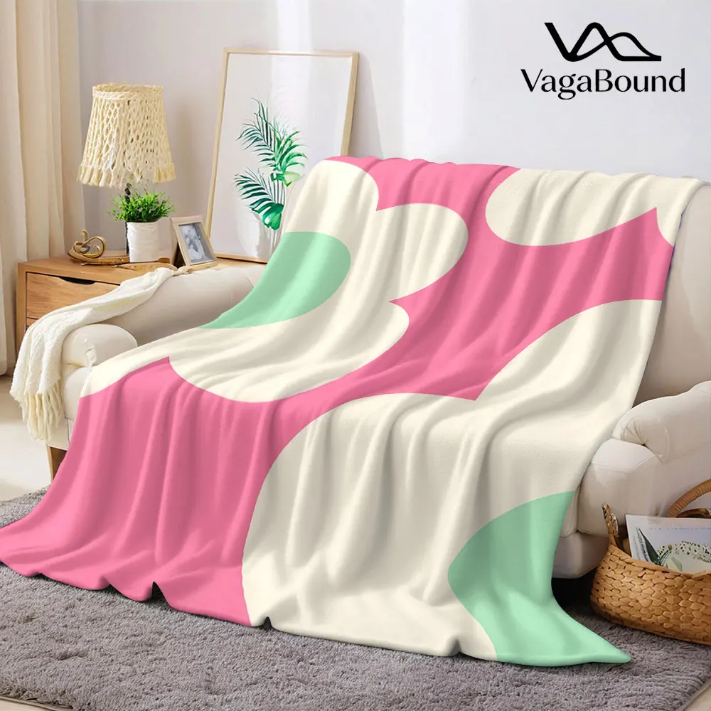 Retro Bubble Daisy Flannel Blanket Warm Soft Halloween Christmas Decorative Couch Warm Cozy All-Season Gift