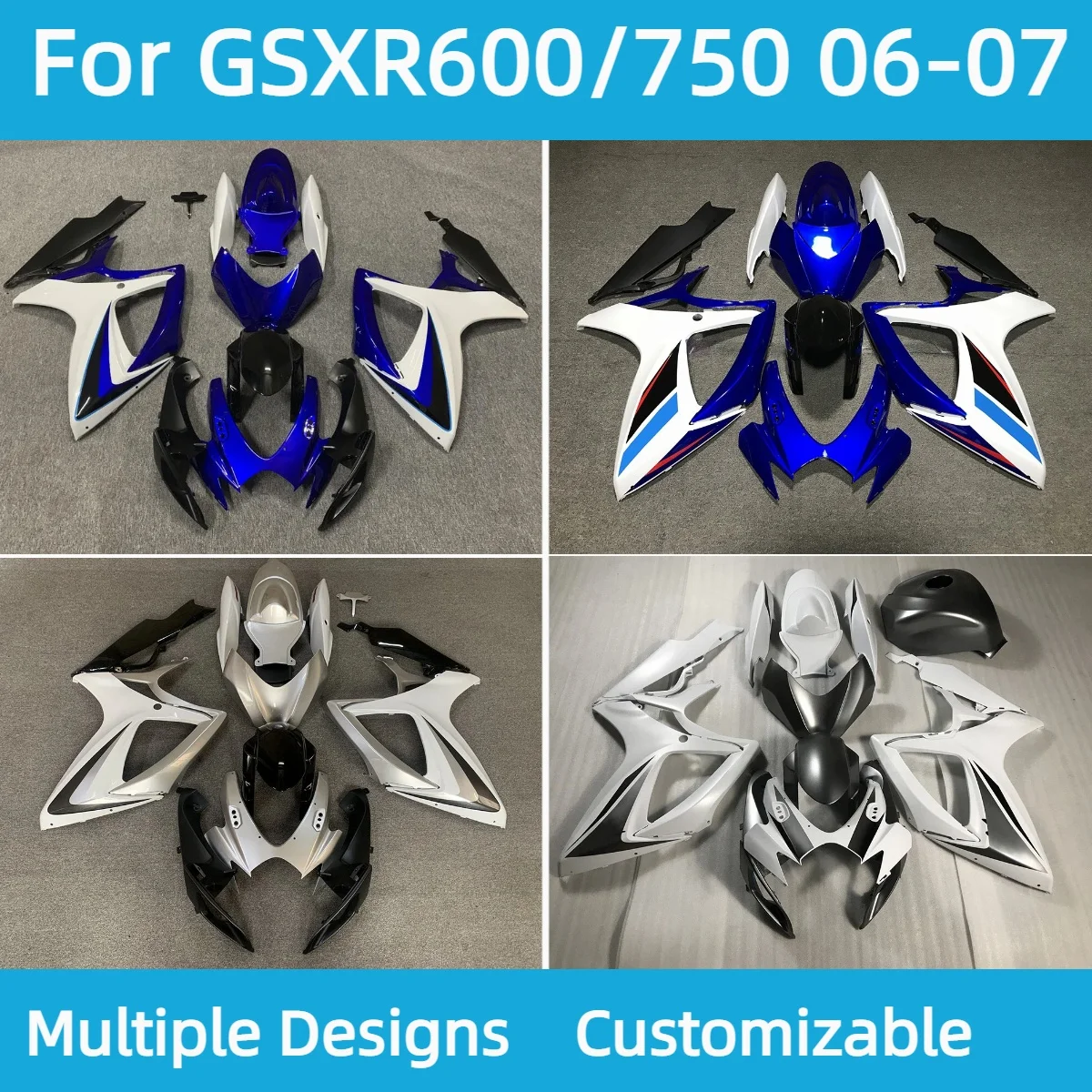 GSXR600 GSXR750 2006 2007 Fairing Kit for GSXR 600 750 06 07 Aftermarket Injection Motorcycle Body Cover Fairings