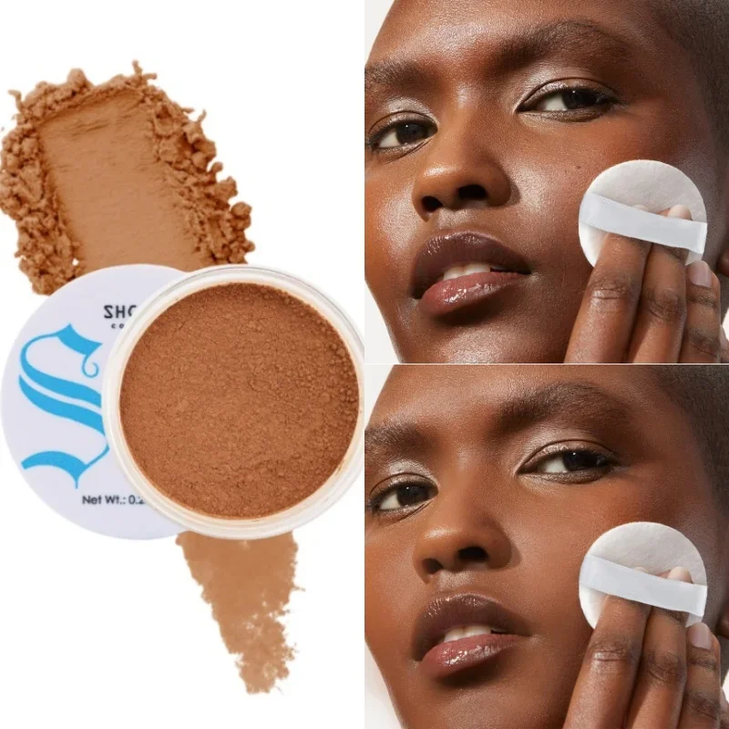 Poudre pressée mate pour le visage, contrôle de l'huile 24 heures, fond de teint en poudre à réglage naturel, couverture complète, maquillage imperméable et durable