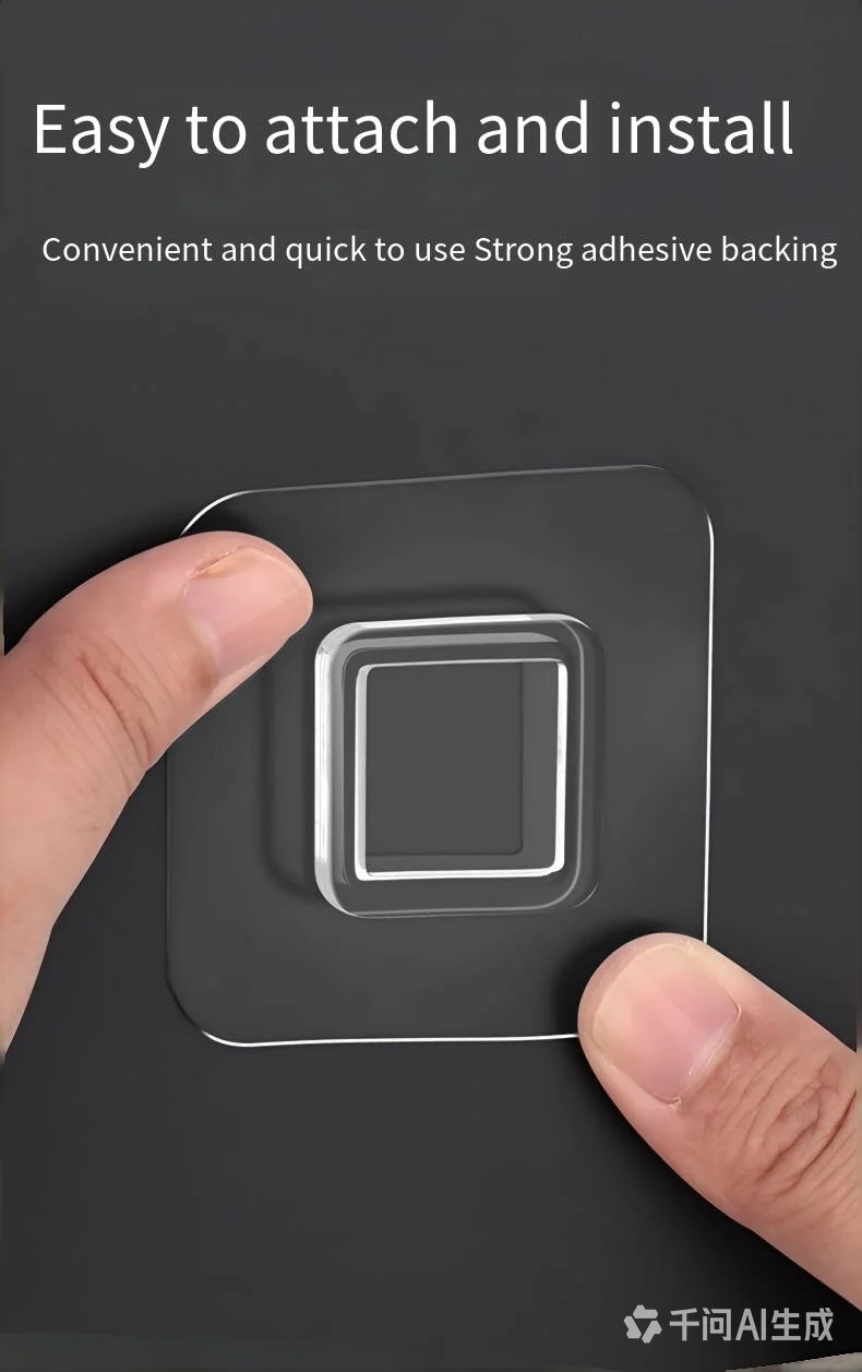 7x7cm Spurloser Klebehaken, Bohrerfreier Schwerlast-Wasserdichter Aufhänger für Kleinteile, Handtücher, Taschen, Wohnungs- und Studentenwohnheimdekoration – Detail 6