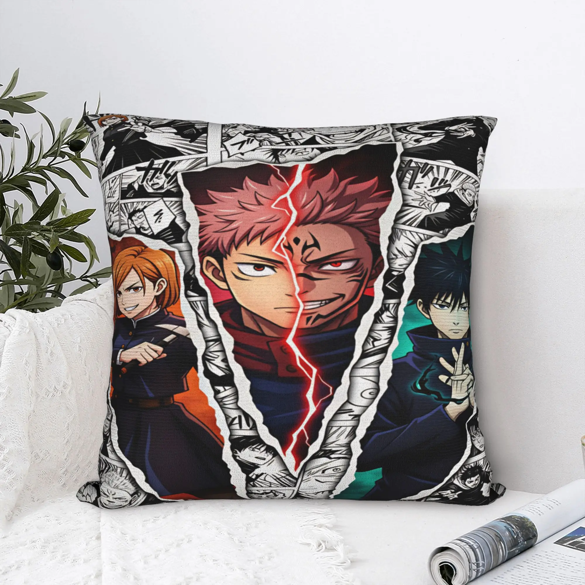Pillow Case Jujutsu Kaisen Soft  Pillow Cover For Sofa Bedroom Home Decor Fashion Pillowcases