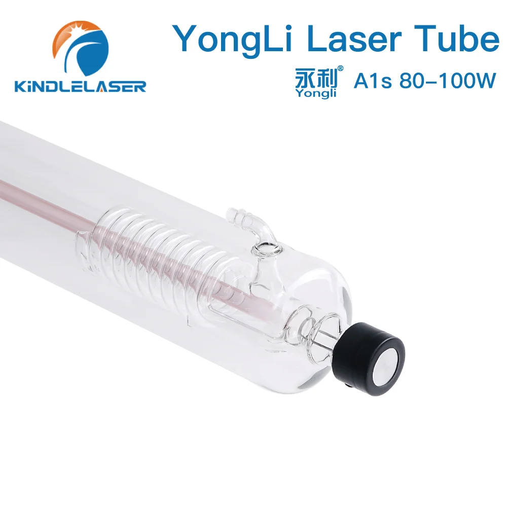 

KINDLELASER Yongli A1s 80-100W CO2 Laser Tube Dia.80mm for CO2 Laser Engraving Cutting Machine Wooden Case Box Packing