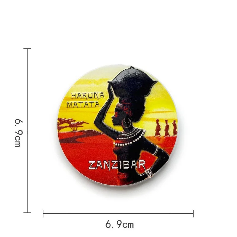 

Tanzanian Women and Dusk High-Value Cultural and Creative Tourism Souvenirs Home Decorations Refrigerator Magnets