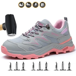 Lightweight Women Work Safety Shoes Men Anti-smash Anti-puncture Work Sneakers Steel Toe Shoes Indestructible Protective Safety