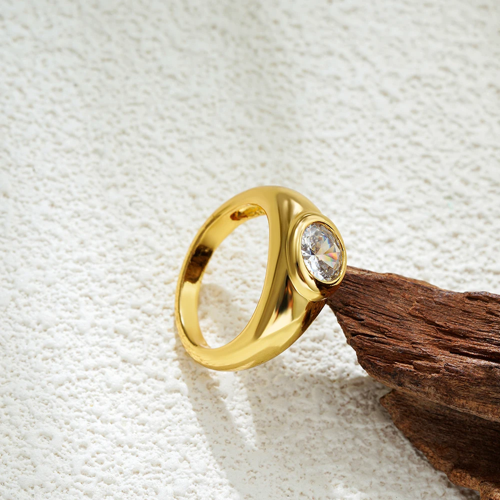 

Dainty CZ Stone Vintage Decorative Rings for Women Jewelry Fashion Gold Color Minimalist Luxury Ring Girl Wedding Bride Gifts