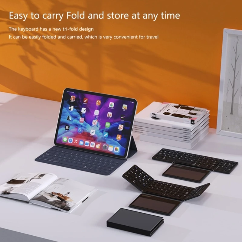 

Foldable Keyboard Wireless Portable Bluetooth-compatible Keyboard with Touchpad