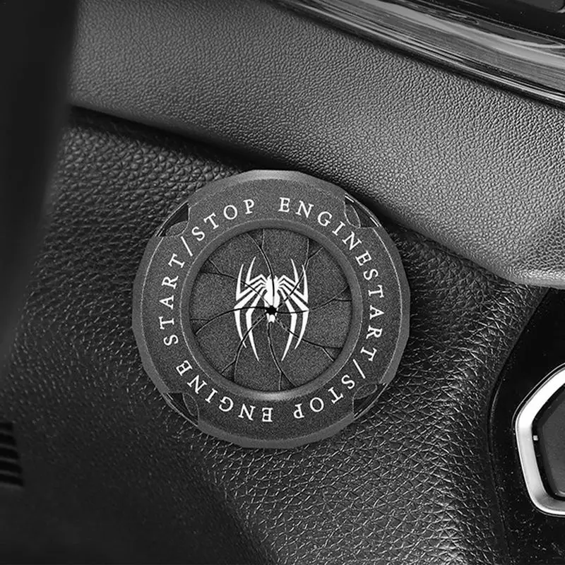 Car Engine Ignition Start Stop Button Protective Cover Spider Rotary Ignition Start Button Cover Car Interior Decoration Rings