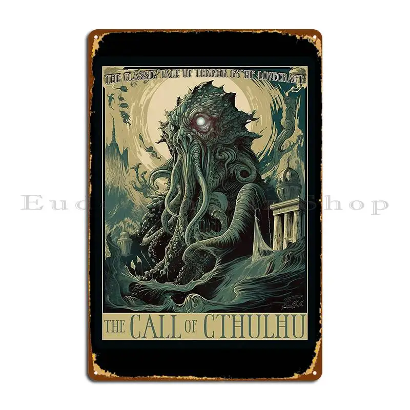 Image of Der Ruf von Cthulhu Karlthulhu Metall Plakette Poster Wandbild Garage Designs Club Bar Pub Zinn Zeichen Poster
