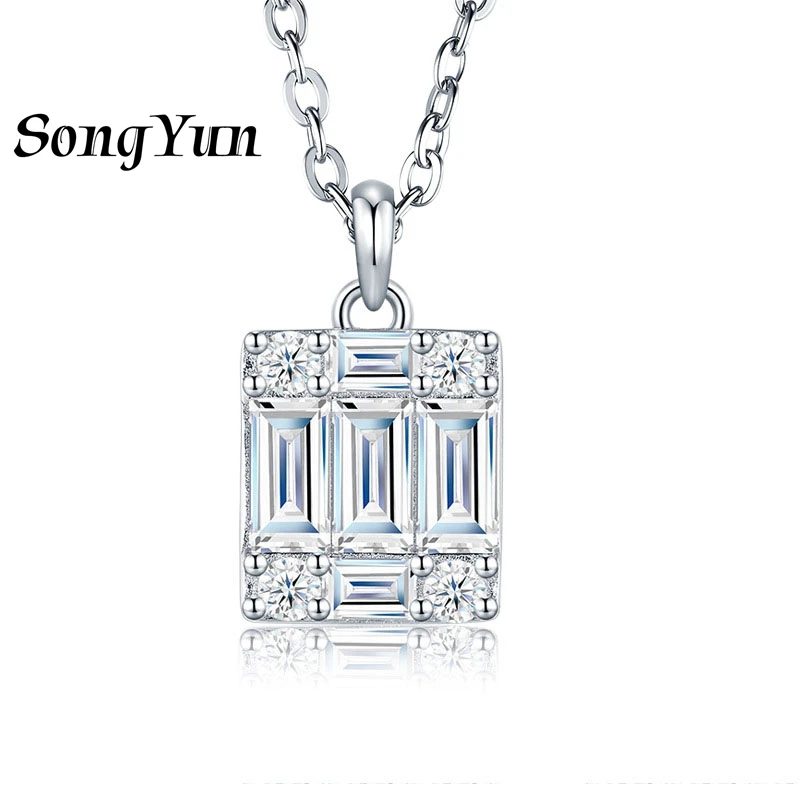

SONGYUN Luxury Jewelry 925 Sterling Silver Necklace Moissanite Diamond Infinity Formal Ladies Rhodium Plated SYT Patent Pendant