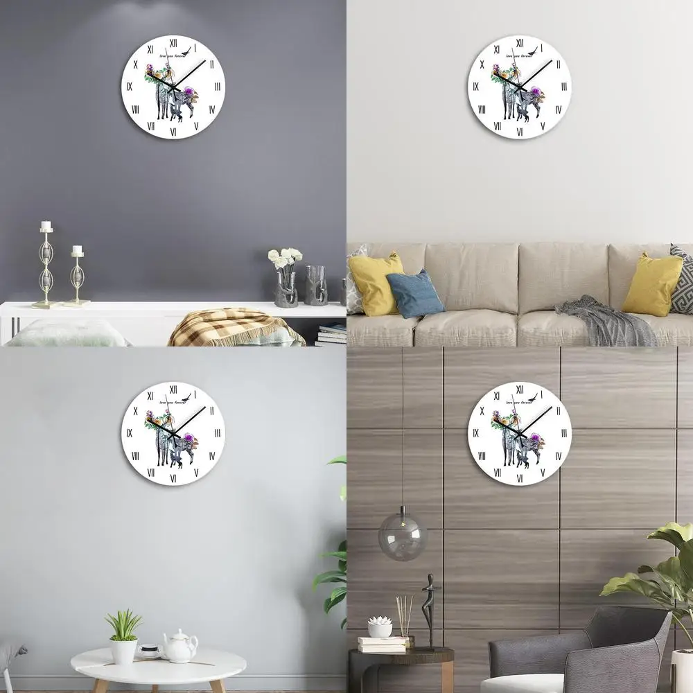 Deer Family DIY Wall Clock Cozy and Elegant Modern European Silent Creative Clock Amazon Best Seller