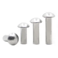 10-50pcs M2 M2.5 M3 M4 M5 M6 M8 Aluminum Alloy Solid Round Head Rivet Self-plugging Rivet Hand Knock Rivet GB867