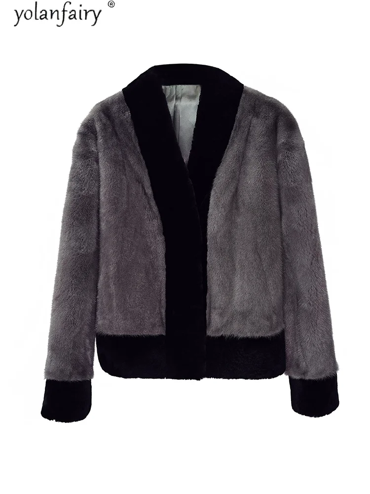 Mink Fur Real Jas Vrouwelijke Jas Witner Kleding Vrouwen Bont Jas Vrouw Mink Jassen Manteau Femme Hiver 2023