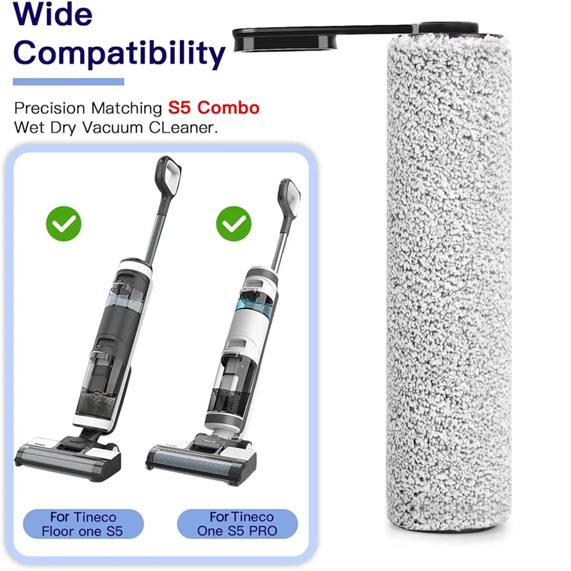 استبدال فرشاة A74G-Roller لـ Tineco Ifloor 5، Floor One S5 بكرات فرشاة المكنسة الكهربائية اللاسلكية ومرشحات Hepa