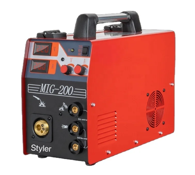 Styler Spot Welding Machine Portable MIG-200 Gas Gasless Digital Control Dc Mig Welding Machine Welder