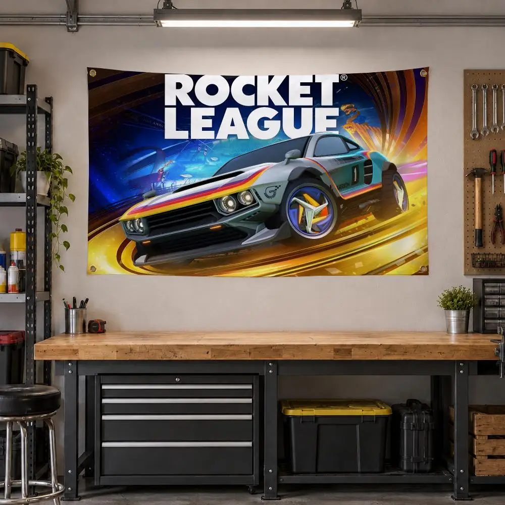 Game Rocket League Sports Flags Personalized Banner Flag Room Dorm Camping Picnic Garage Bar Outdoor Wall Decor